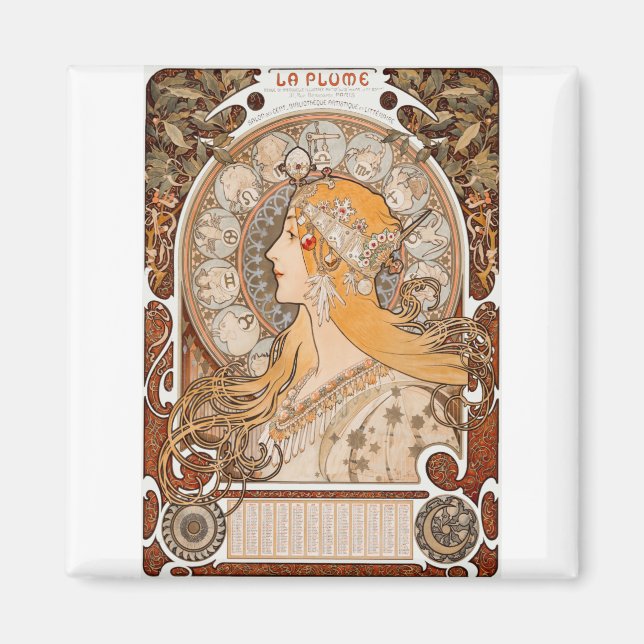 Alfons mucha Zodiaque oder La Plume Magnet (Vorne)
