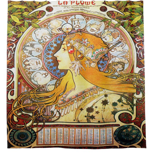 Alfons Muchatierkreis 1896 Duschvorhang (Vorderseite)