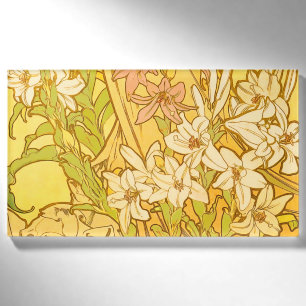 Alfonse Mucha Art Nouveau Lilienblumen Namenschild
