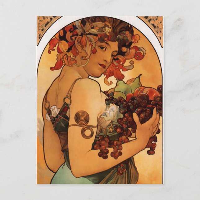 Alfonse Mucha Fruit Postkarte (Vorderseite)