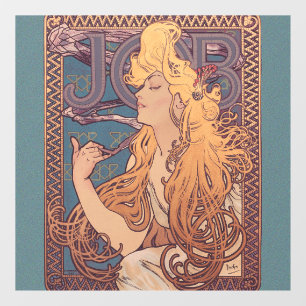 Alfonse Mucha Job Art Nouveau Frau Fensteraufkleber
