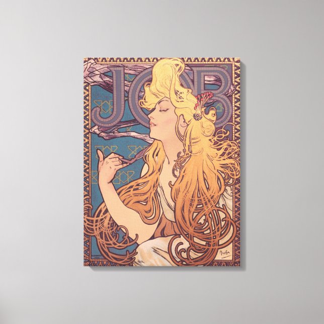 Alfonse Mucha Job Art Nouveau Frau Leinwanddruck (Vorderseite)