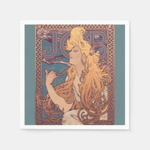 Alfonse Mucha Job Art Nouveau Frau Serviette