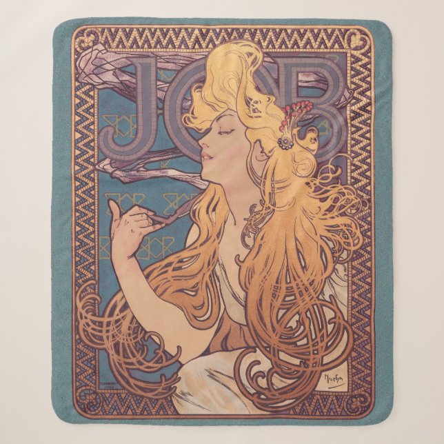 Alfonse Mucha Job Art Nouveau Frau Sherpadecke (Vorderseite)