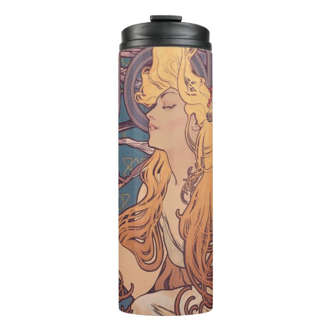 Alfonse Mucha Job Art Nouveau Frau Thermosbecher (Vorderseite)