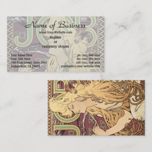 Alfonse Mucha Job Art Nouveau Frau Visitenkarte