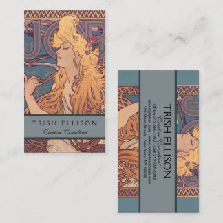 Alfonse Mucha Job Art Nouveau Frau Visitenkarte