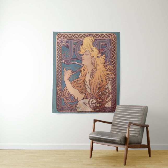 Alfonse Mucha Job Art Nouveau Frau Wandteppich (Beispiel)
