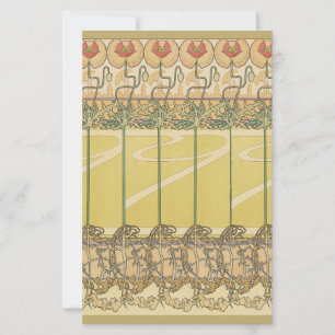 Alfonse Mucha Mohn Art Nouveau Florale Tapete