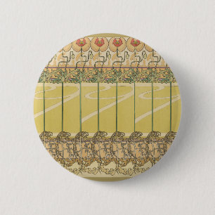 Alfonse Mucha Mohn Art Nouveau Florale Tapete Button