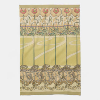 Alfonse Mucha Mohn Art Nouveau Florale Tapete Geschirrtuch