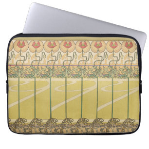 Alfonse Mucha Mohn Art Nouveau Florale Tapete Laptopschutzhülle