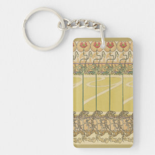 Alfonse Mucha Mohn Art Nouveau Florale Tapete Schlüsselanhänger