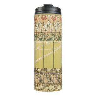 Alfonse Mucha Mohn Art Nouveau Florale Tapete Thermosbecher