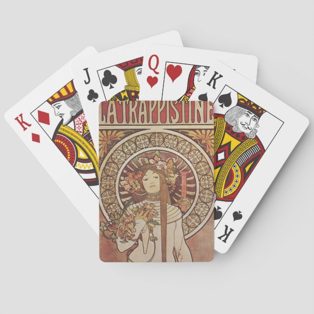 Alfonse Mucha Trappistine Nouveau Spielkarten (Rückseite)