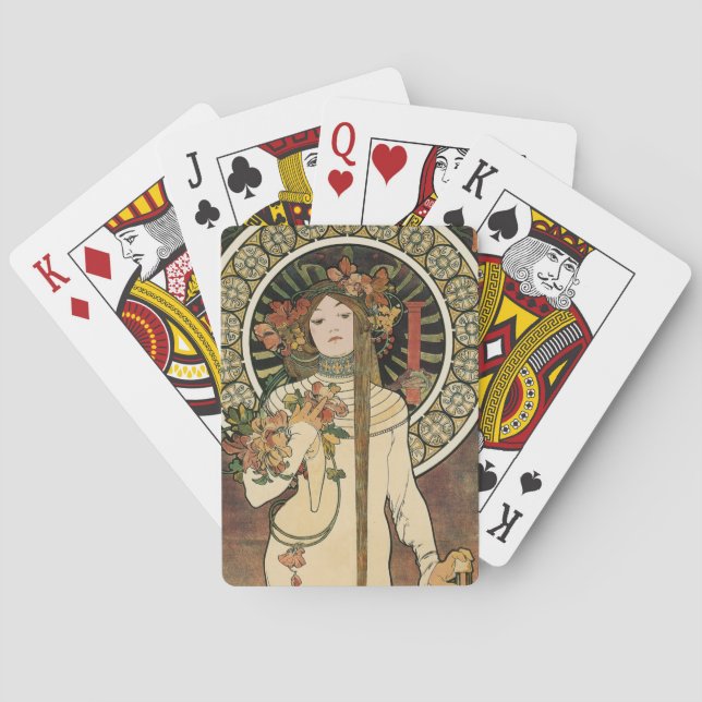Alfonse Mucha Trappistine Nouveau Spielkarten (Rückseite)