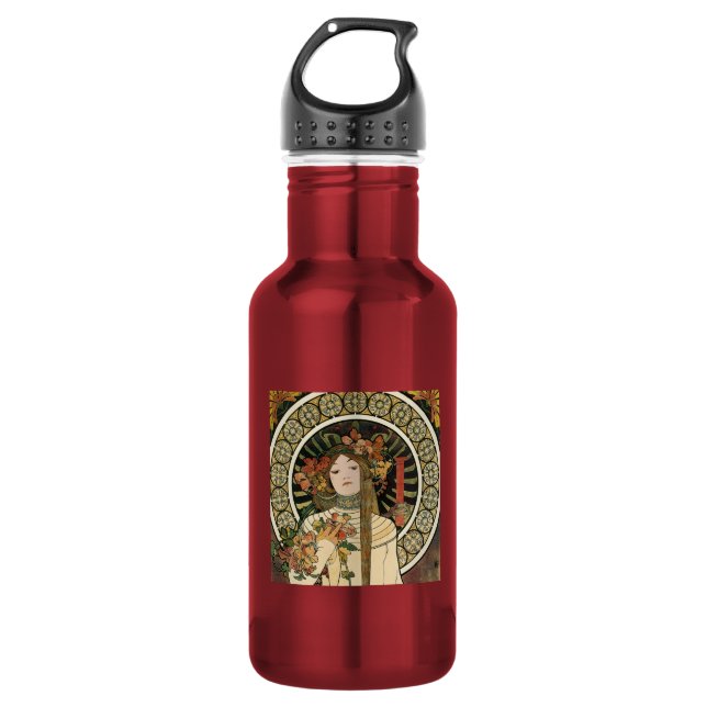 Alfonse Mucha Trappistine Nouveau Trinkflasche (Vorderseite)