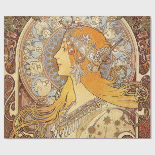 Alfonse Mucha Zodiac Art Nouveau Frau Geschenkpapier