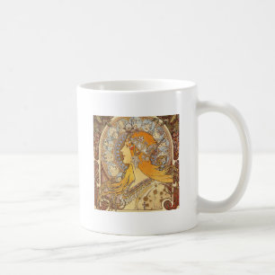 Alfonse Mucha Zodiac Art Nouveau Frau Kaffeetasse