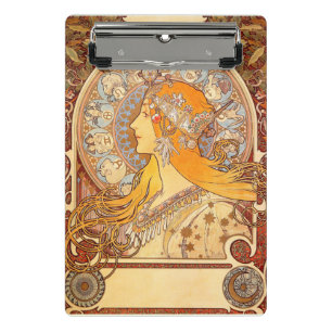 Alfonse Mucha Zodiac Art Nouveau Frau Mini Klemmbrett