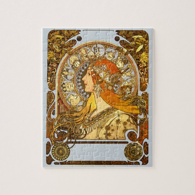 Alfonse Mucha Zodiac Art Nouveau Woman (Vertikal)