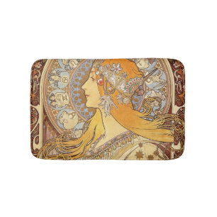 Alfonse Mucha Zodiac Art Nouveau Woman Badematte