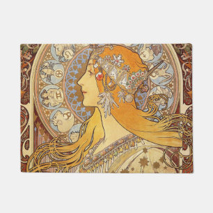 Alfonse Mucha Zodiac Art Nouveau Woman Fußmatte