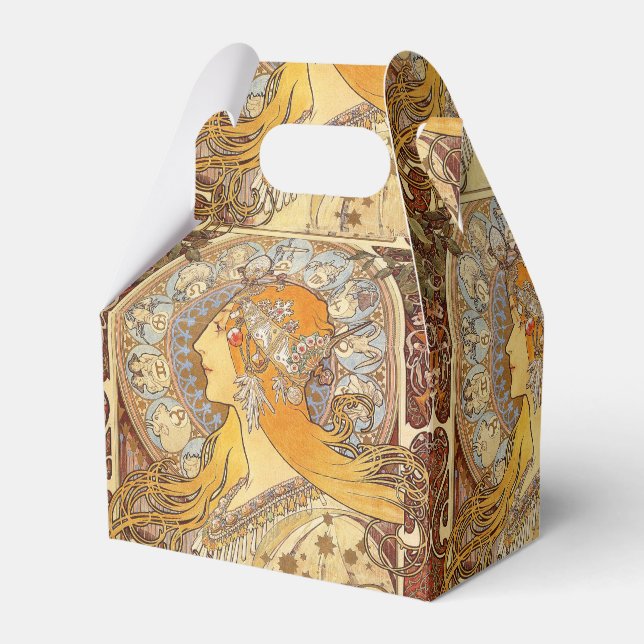Alfonse Mucha Zodiac Art Nouveau Woman Geschenkschachtel (Vorderseite)