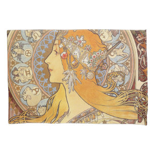 Alfonse Mucha Zodiac Art Nouveau Woman Kissenbezug