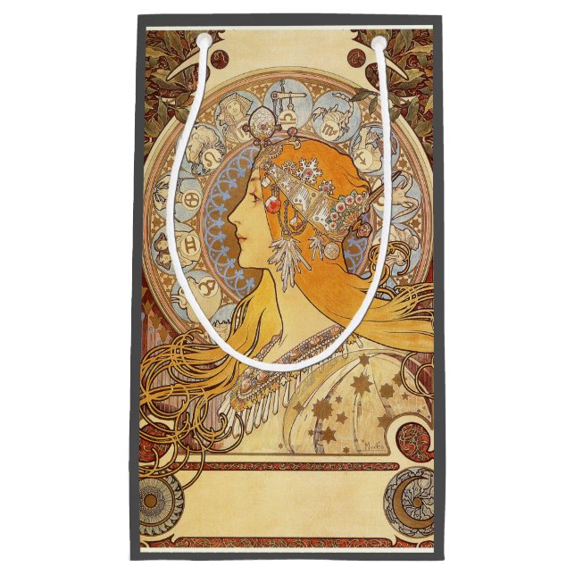 Alfonse Mucha Zodiac Art Nouveau Woman Kleine Geschenktüte (Vorderseite)