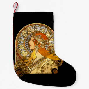 Alfonse Mucha Zodiac Art Nouveau Woman Kleiner Weihnachtsstrumpf