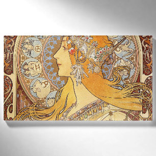 Alfonse Mucha Zodiac Art Nouveau Woman Namenschild