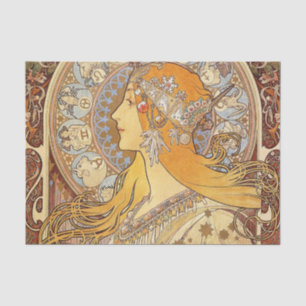 Alfonse Mucha Zodiac Art Nouveau Woman Seidenpapier