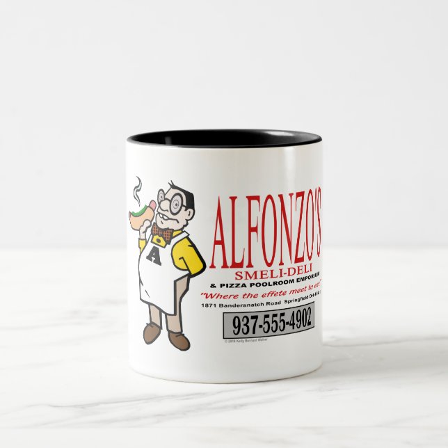 Alfonzos Smeli-Deli-Souvenir-Tasse Zweifarbige Tasse (Mittel)