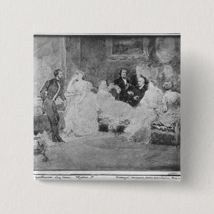 Alfred de Musset Eugene Delacroix Button