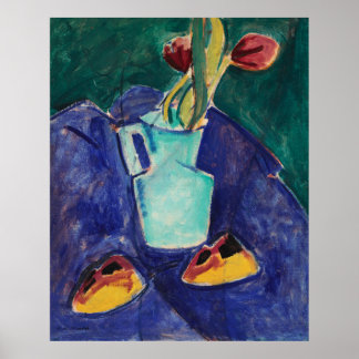 Alfred Henry Maurers 'Tulips in a Green Vase' Poster