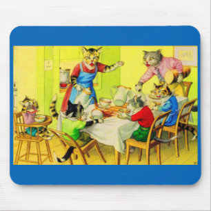 Alfred Mainzer cats Dinner Desaster Mousepad