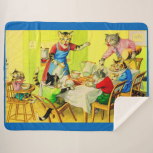 Alfred Mainzer cats Dinner Desaster print Sherpadecke