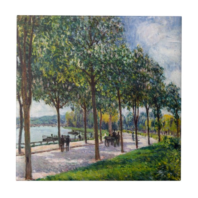 Alfred Sisley - Allee of Kastanienbäume Fliese (Vorderseite)