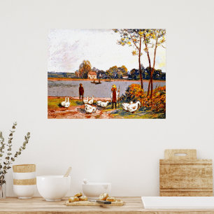 Alfred Sisley art: Am Fluss Loing, Poster