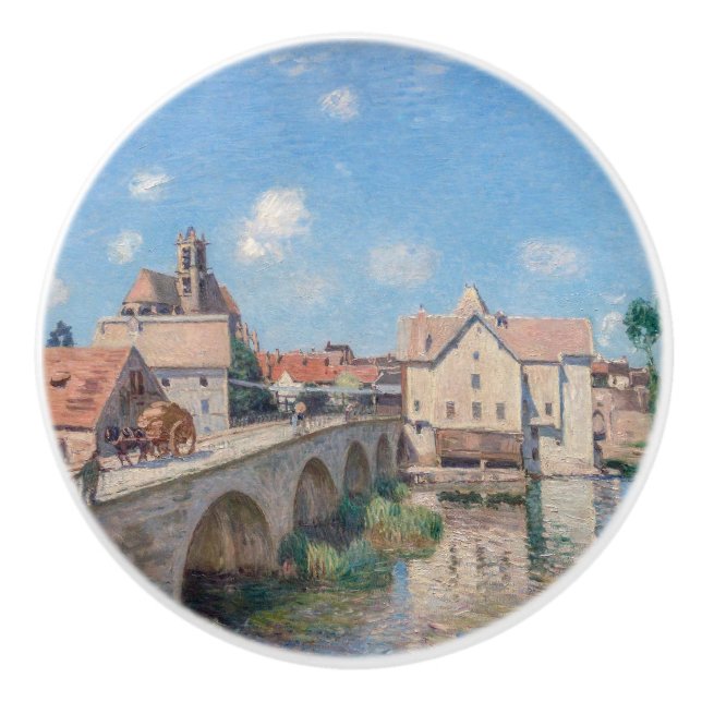 Alfred Sisley artwork - Le Pont de Moret Keramikknauf (Vorderseite)