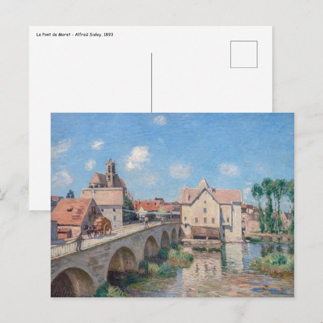 Alfred Sisley artwork - Le Pont de Moret Postkarte (Vorne/Hinten)