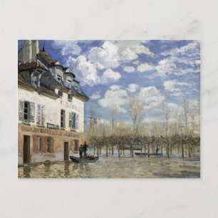 Alfred Sisley Boat in der Flut von Port Marly Postkarte