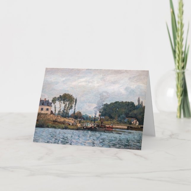 Alfred Sisley - Boote an der Schleuse Bougival Karte (Vorderseite)