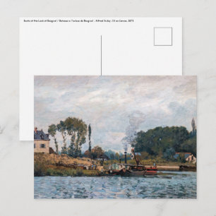 Alfred Sisley - Boote an der Schleuse Bougival Postkarte