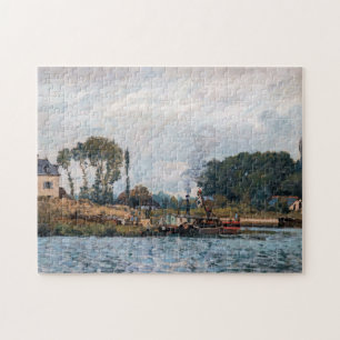 Alfred Sisley - Boote an der Schleuse von Bougival