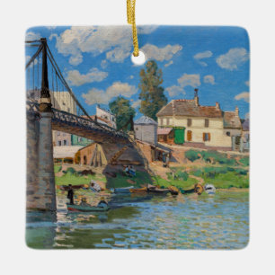 Alfred Sisley - Brücke in Villeneuve-la-Garenne Keramikornament