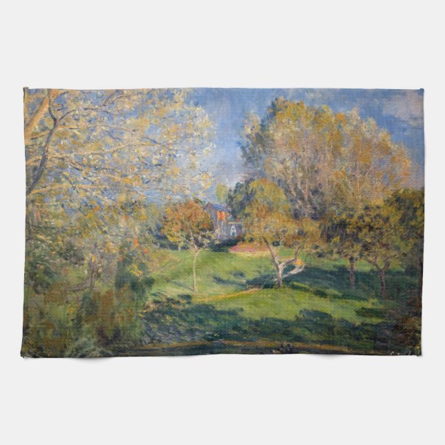 Alfred Sisley - Der Garten von Hoschede, Montgeron Geschirrtuch (Horizontal)
