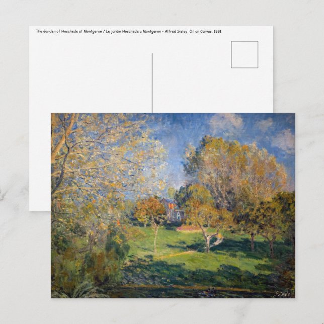 Alfred Sisley - Der Garten von Hoschede, Montgeron Postkarte (Vorne/Hinten)