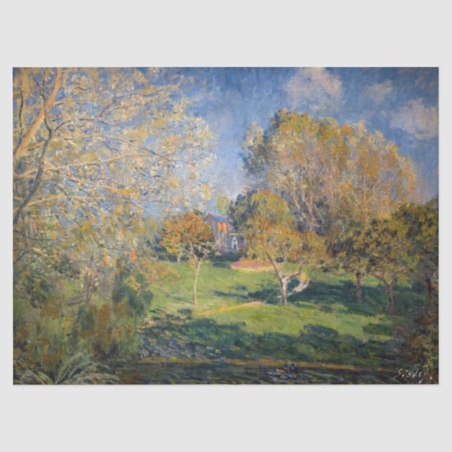 Alfred Sisley - Der Garten von Hoschede, Montgeron Seidenpapier (Vorderseite)